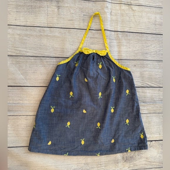 GYMBOREE Charming Kids Lemon Print Dress - Yellow & Blue/size 12 - Picture 2 of 10